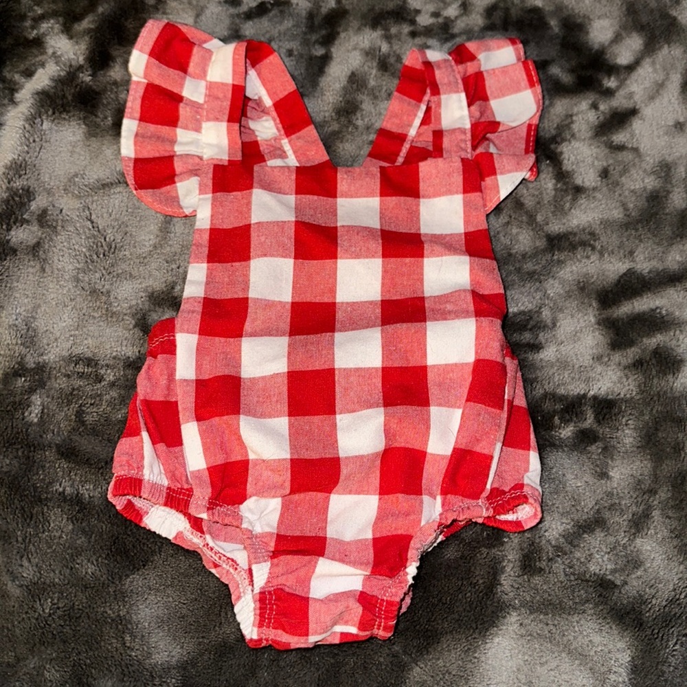 Red gingham bubble size 0/3m